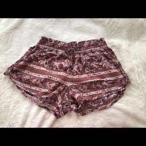 Pink patterned shorts